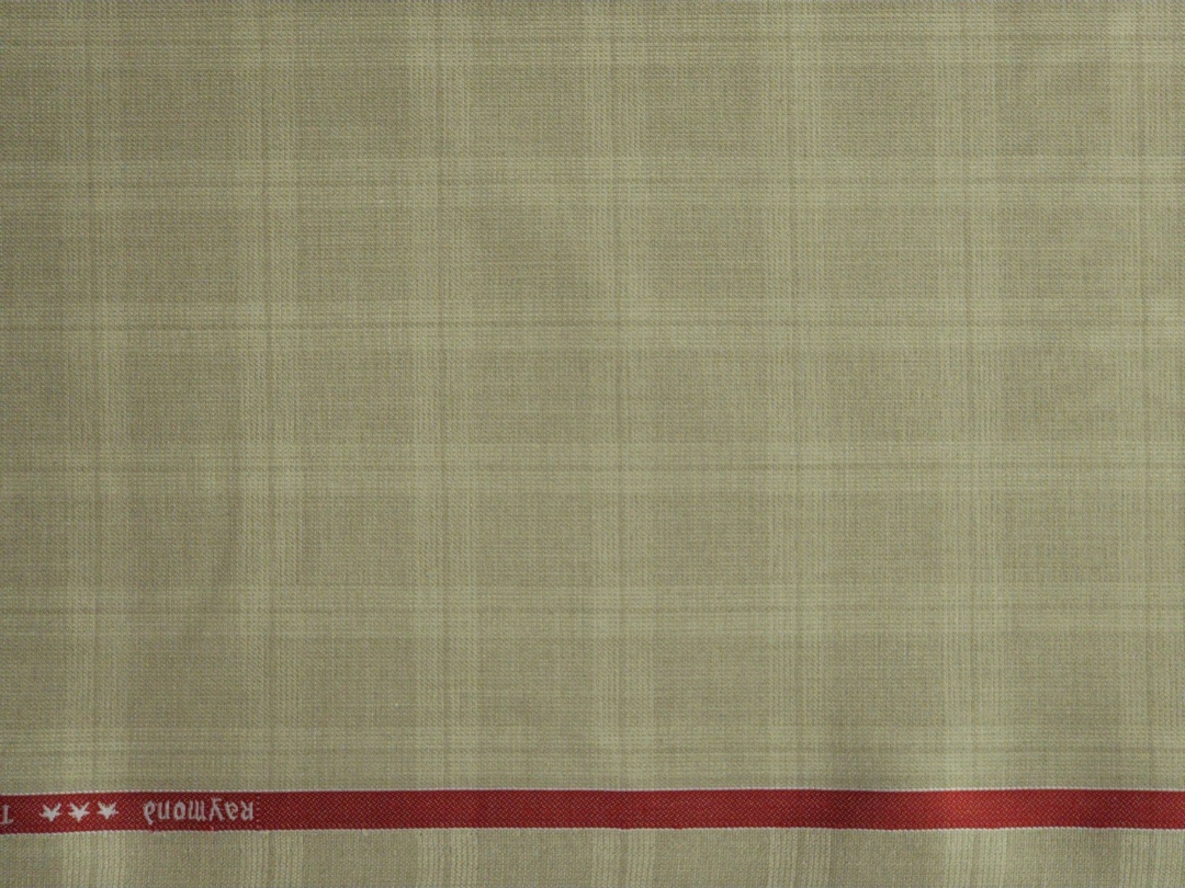 Raymond Men's Checks Polyester Viscose Suiting Fabric (Wheat Beige) - Image 2