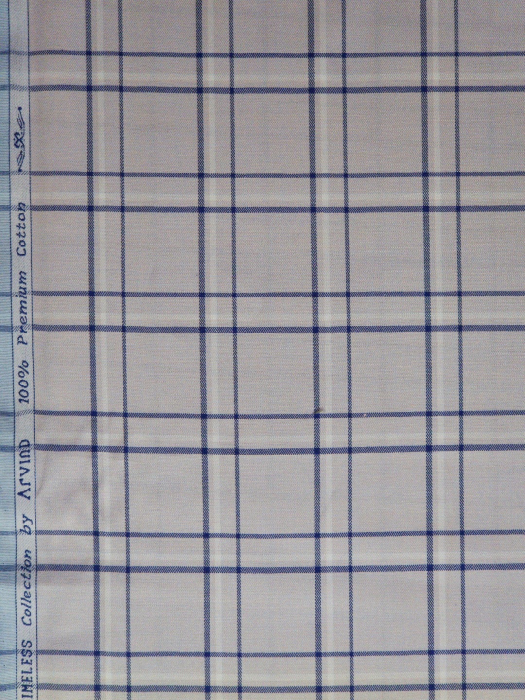Arvind 100% Cotton Checks Shirting Fabric (Pale Lilac & Blue) - Image 2