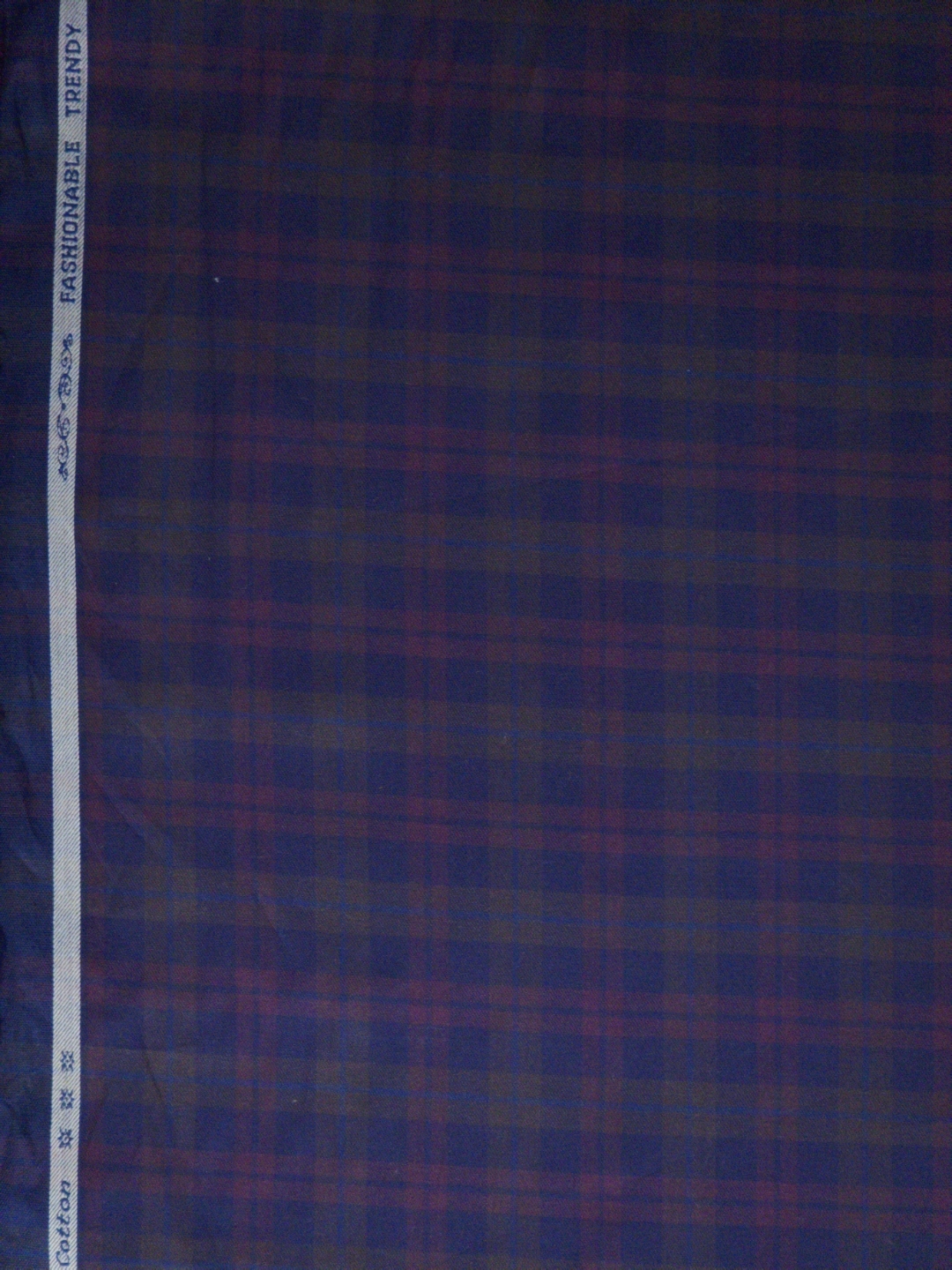 Arvind 100% Cotton Check Shirt Fabric (Dark Blue & Pale Red) - Image 2