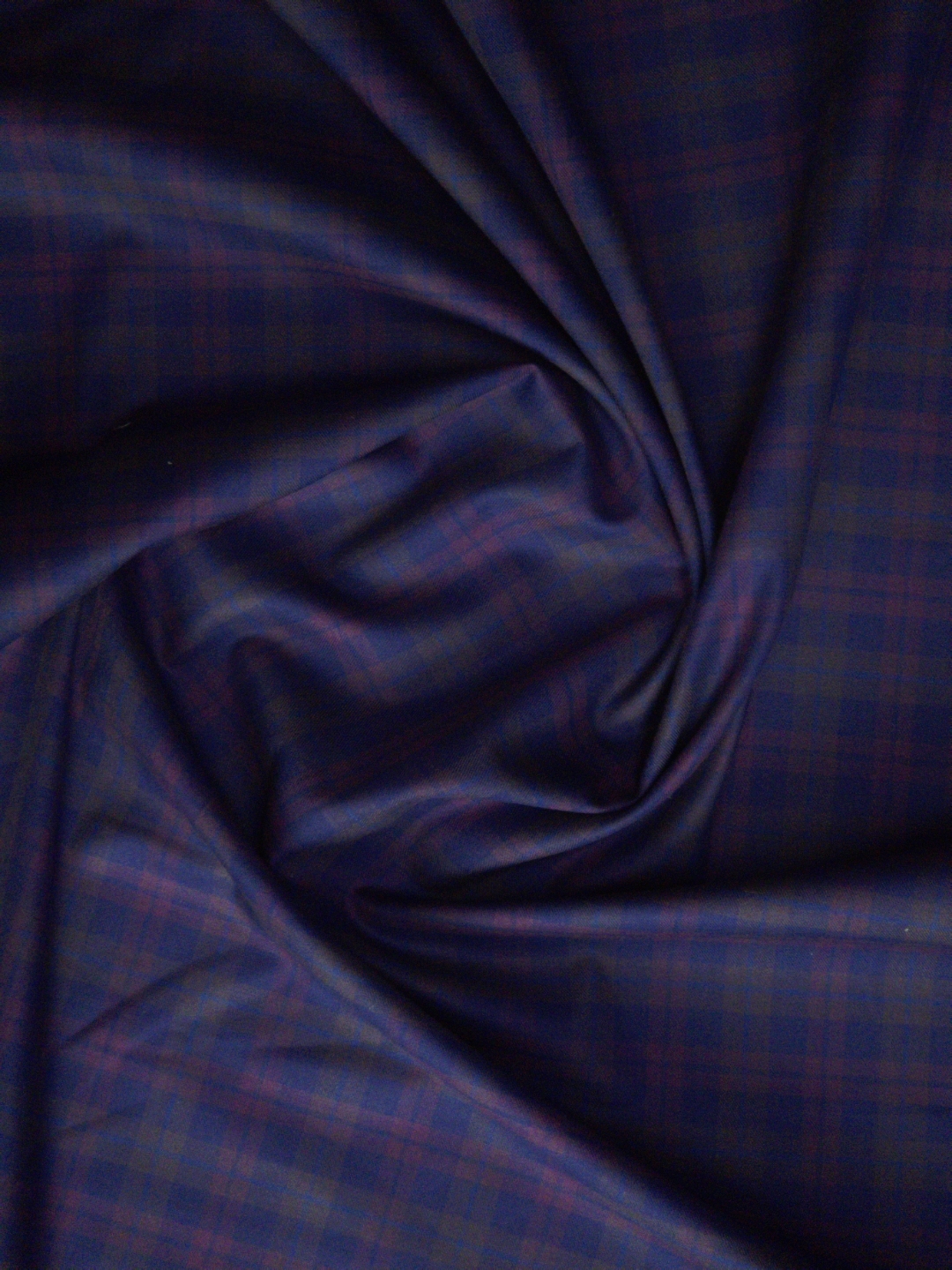 Arvind 100% Cotton Check Shirt Fabric (Dark Blue & Pale Red)