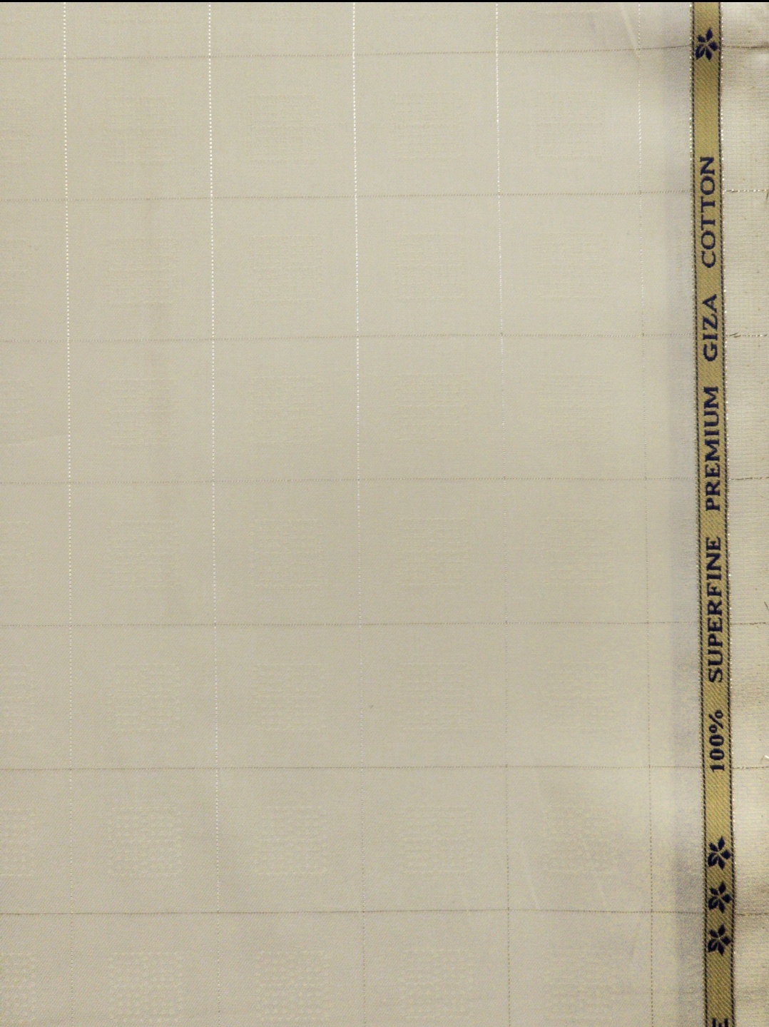 Baruche 100% Cotton Self Design Shirt & Kurta Fabric (Butter Cream) - Image 4