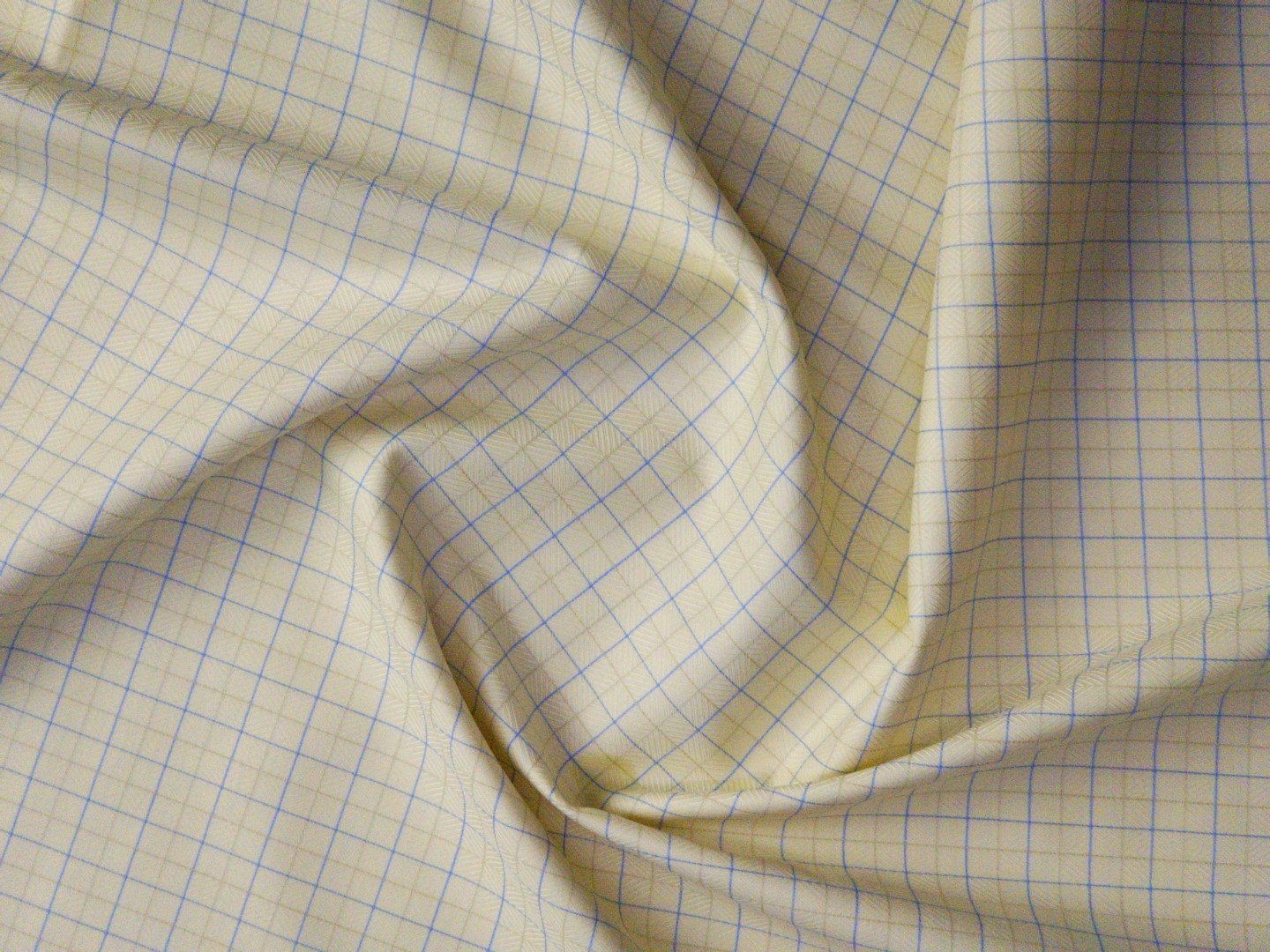 Baruche Giza Cotton Checks Shirt Fabric (Lemon & Sky Blue) - Image 2