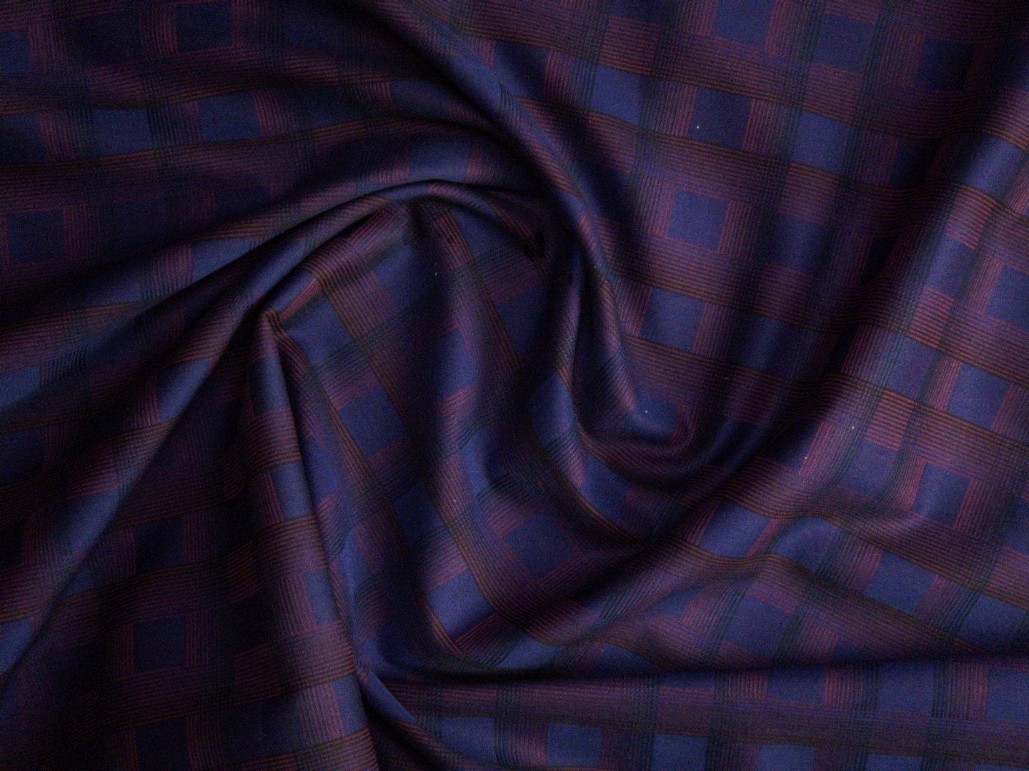 Arvind 100% Cotton Wine & Navy Blue Checks Shirting Fabric - Image 4