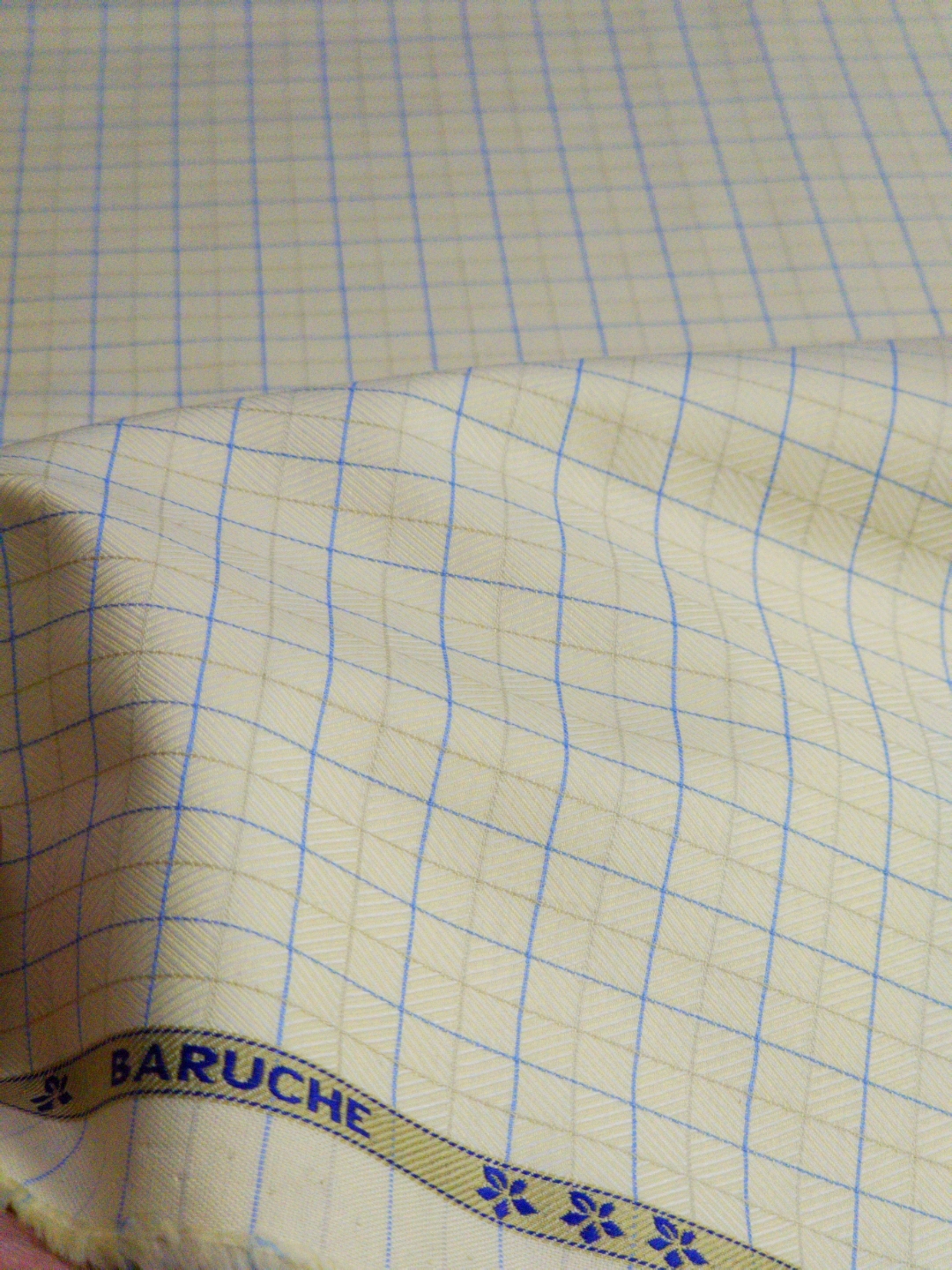 Baruche Giza Cotton Checks Shirt Fabric (Lemon & Sky Blue) - Image 4