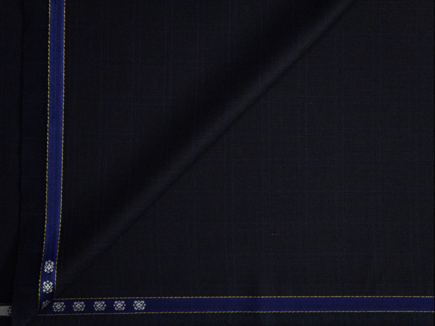 Raymond Men's 20% Wool Checks Polyester Viscose Suiting Fabric (Dark Indigo)