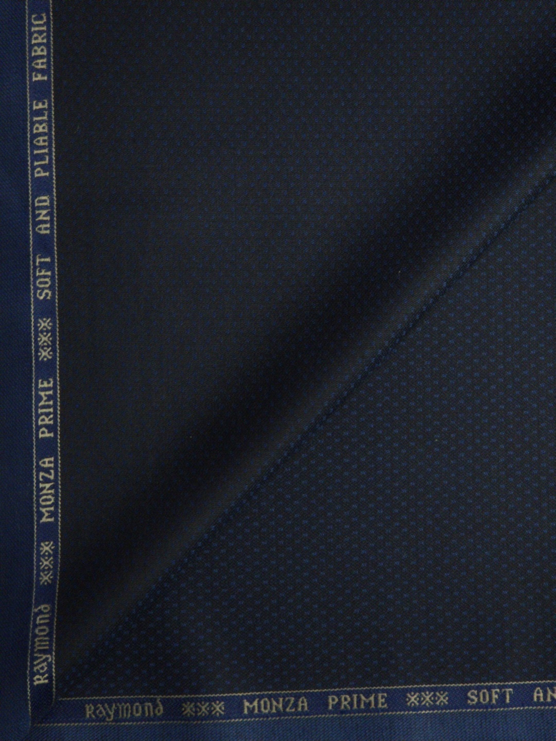Raymond Men's Dobby Polyester Viscose Suiting Fabric (Dark Yale Blue)