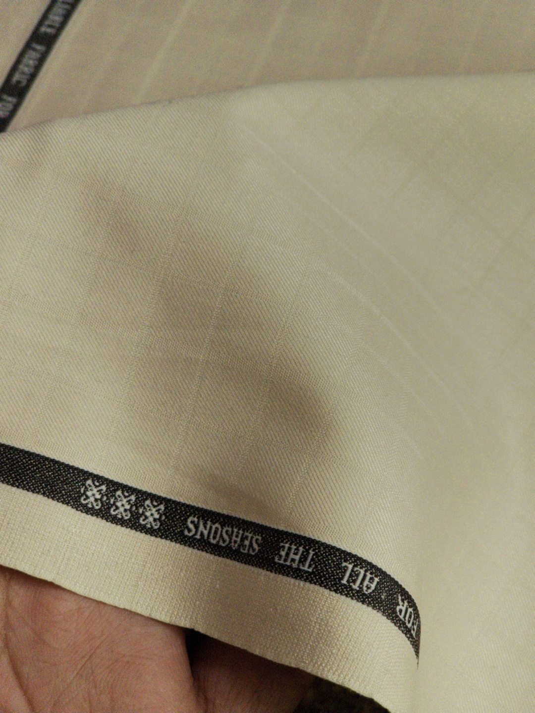 Raymond Men's Checks Polyester Suiting Fabric (Light Cream Bisque) - Image 2